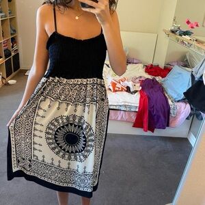 Navy blue and White Patterned Dress